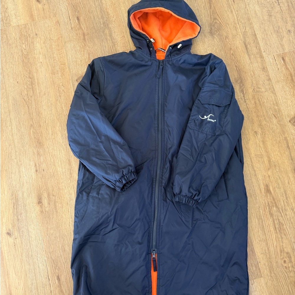 Adoretex Navy Hooded Swimmers Jacket with Logo